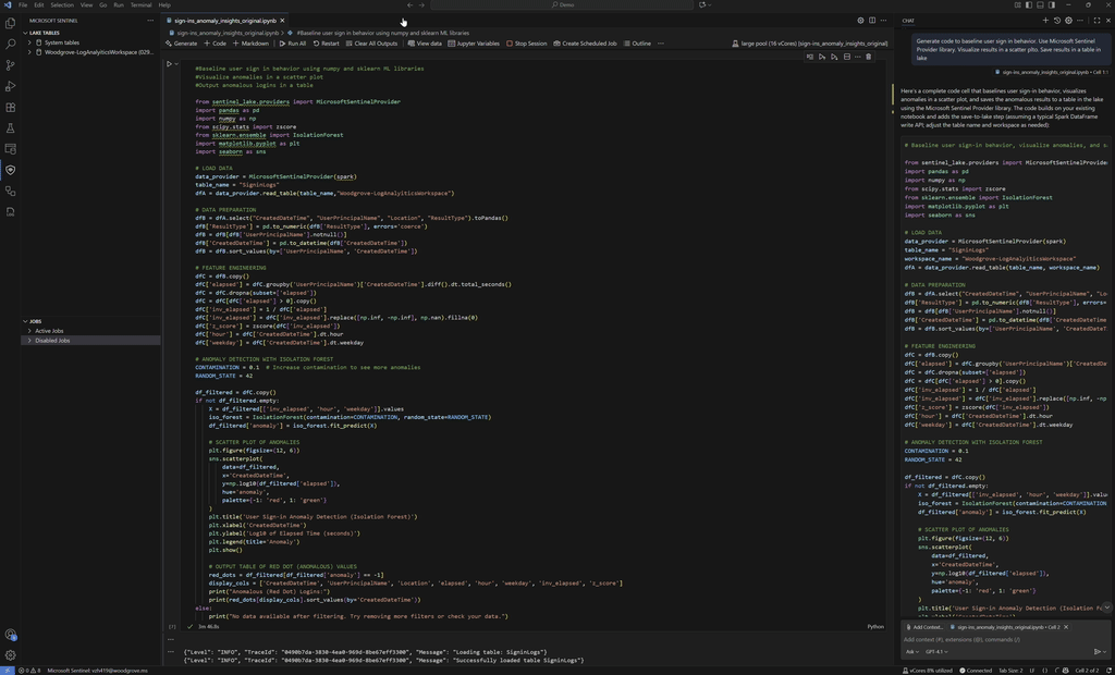 Create notebook using GitHub Copilot